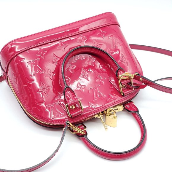 100% Authentic Louis Vuitton Alma BB Vernis Fuchsia Crossbody Bag - Picture 5 of 16